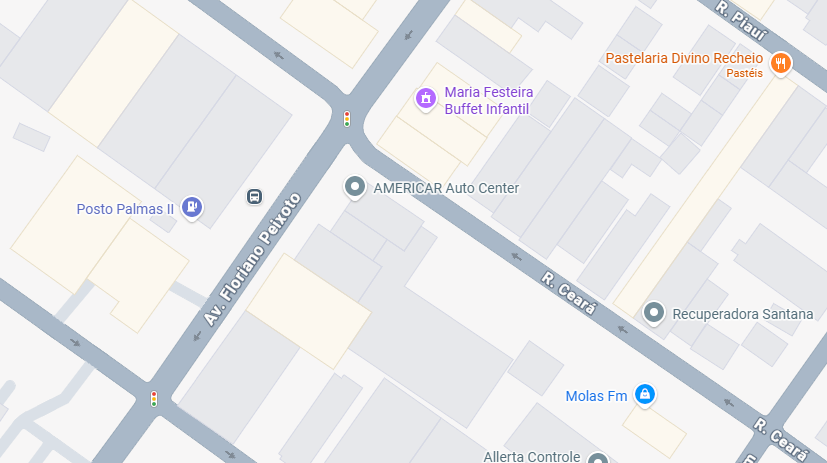 Mapa da localização da Americar Auto Center em Uberlândia